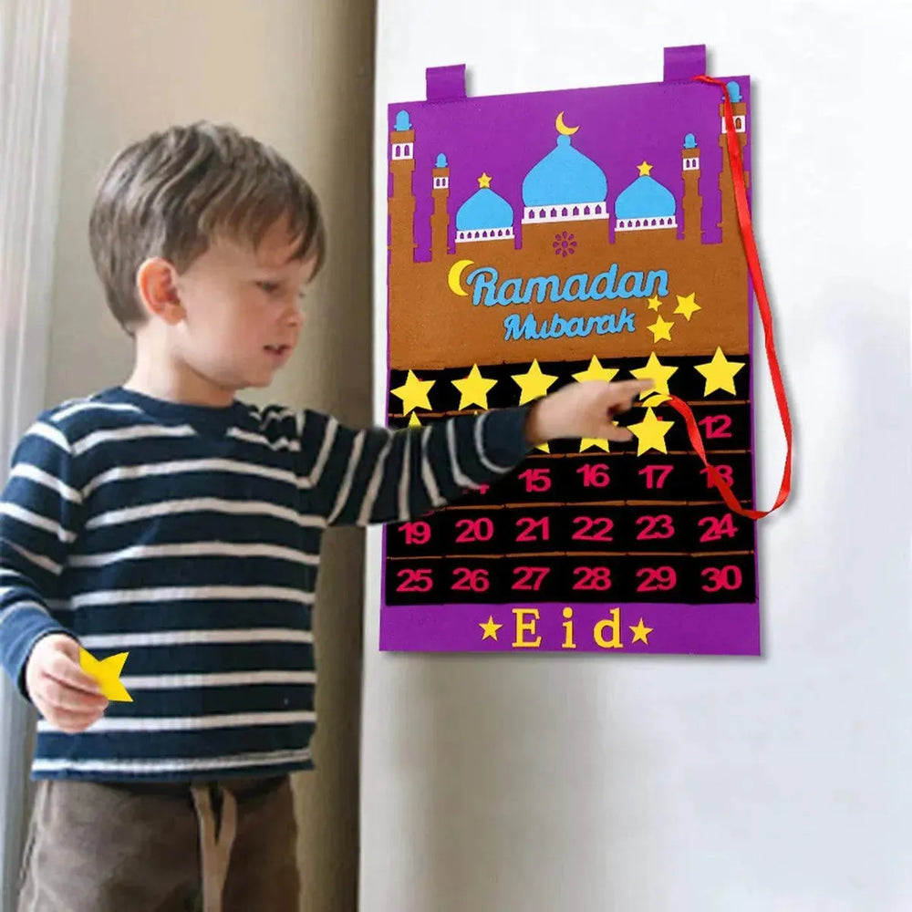 Ramadan Decoration Eid Calendar 30 Days Eid Tapestry For Children - EX-STOCK CANADA