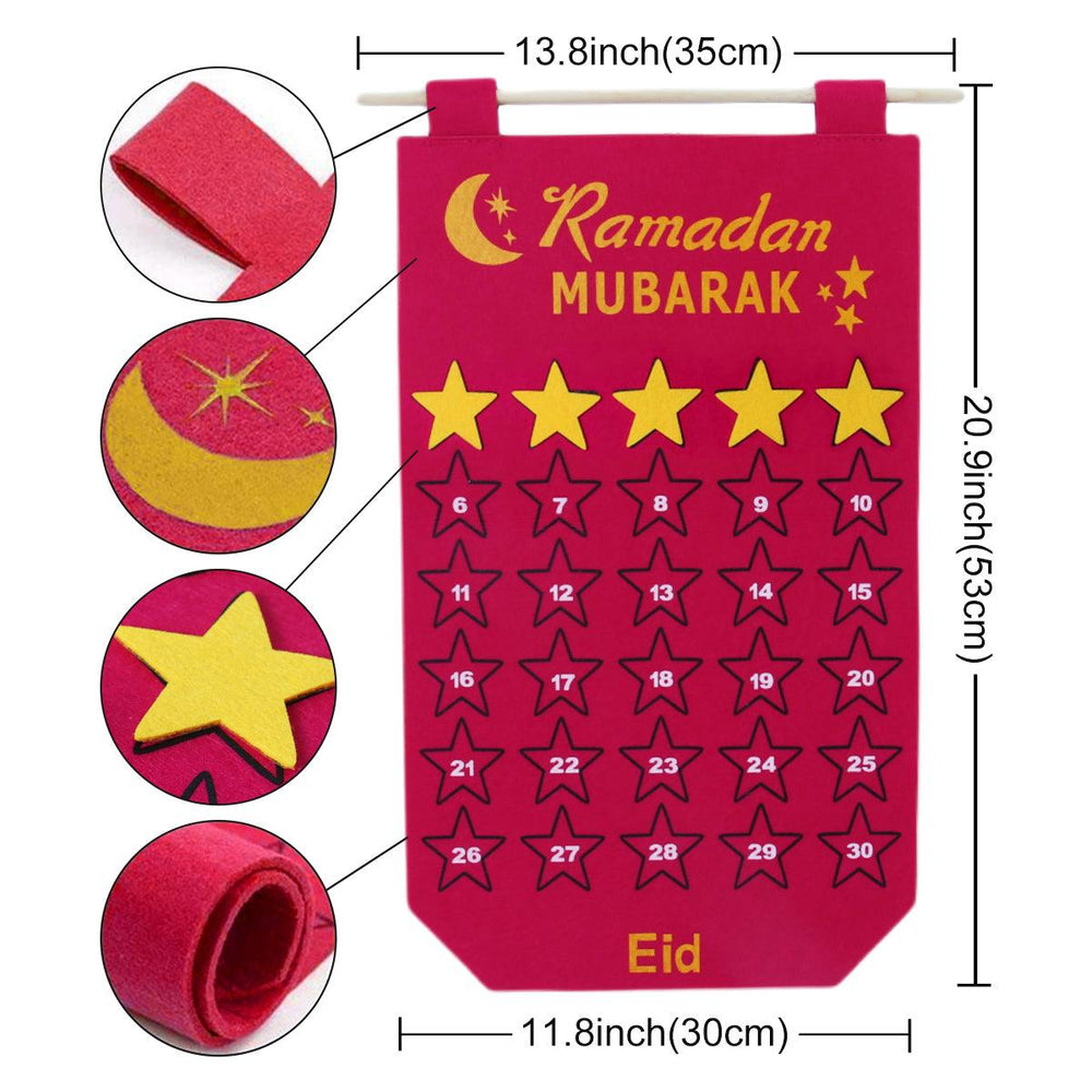 Ramadan Decoration Eid Calendar 30 Days Eid Tapestry For Children - EX-STOCK CANADA