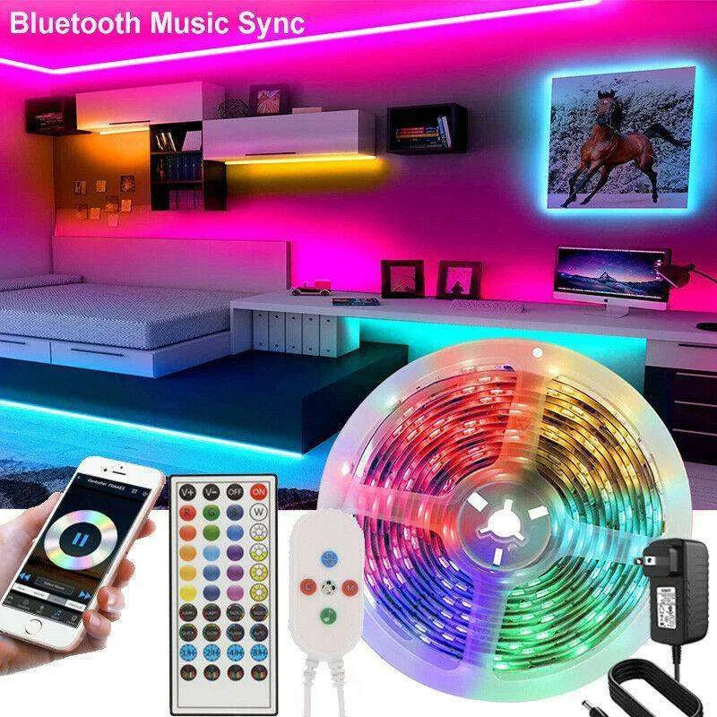 Remote Color Changing Led Strip Lights 5050 RGB Bluetooth Room Light - EX-STOCK CANADA