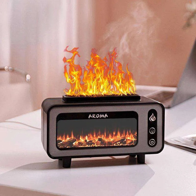 Retro Fireplace Aroma Diffuser Simulation Flame Creative Desktop Humidifier - EX-STOCK CANADA