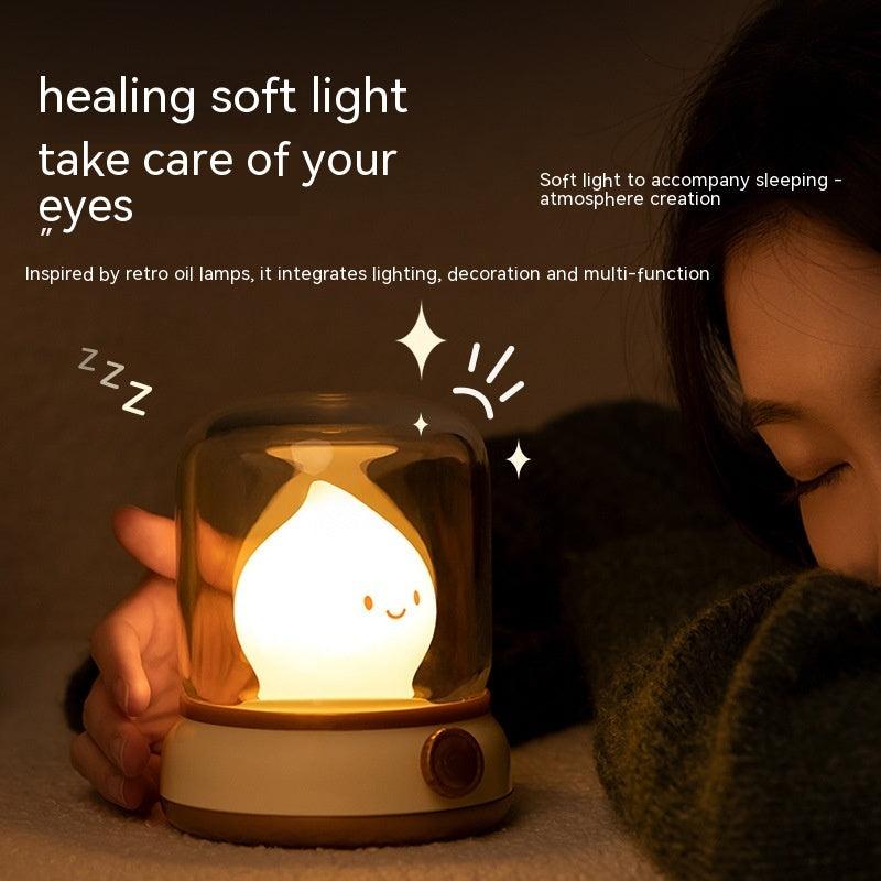 Retro Small Night Lamp Bedroom Mini Desktop LED Cute Night Lamp Creative USB Rechargeable Portable Cartoon Table Lamp For Coffee Bar Hotel Bedroom Home Decor - EX-STOCK CANADA