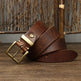 Retro Style Belt Men's Genuine Cattlehide Leather Surface Brass Buckle Denim Overalls Belt - EX-STOCK CANADA