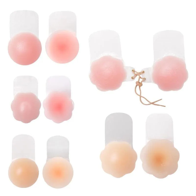 Reusable Self Adhesive Silicone Lift Up Breast Nipple Cover Bra Pad Invisible Breast Petals For Party Dress - EX-STOCK CANADA