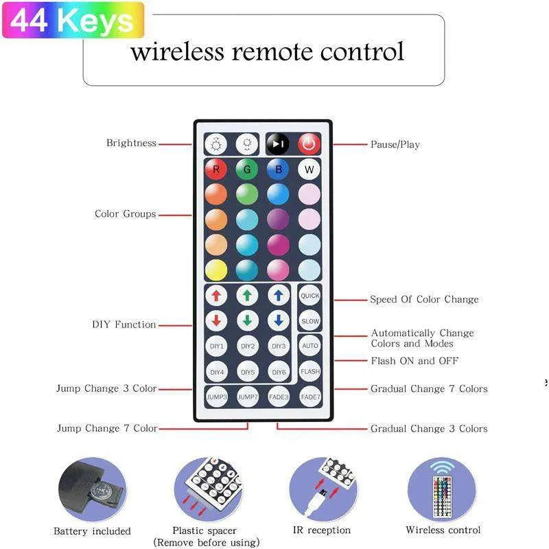 RGB 5050 LED Light Strip Color changing LED Strip Light with Remote Controller 20 meters Long 44keys Controller - EX-STOCK CANADA