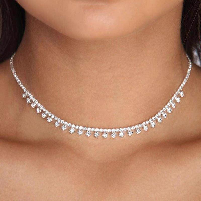 Rhinestone Claw Simple Fashion Item Choker Temperament Clavicle Chain Necklace for Women Bridal Wedding Necklace - EX-STOCK CANADA