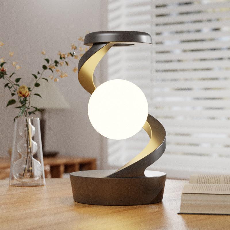 Rotating Moon Desk Night Light Wireless Phone Charging LED Night Light Decorative Desktop Night Lamp Motion Sensor Night Light - EX-STOCK CANADA