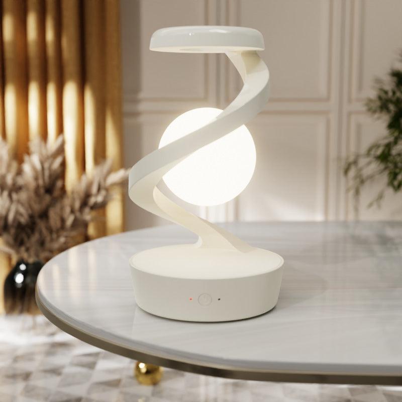 Rotating Moon Desk Night Light Wireless Phone Charging LED Night Light Decorative Desktop Night Lamp Motion Sensor Night Light - EX-STOCK CANADA