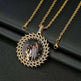 Round Diamond Sun Flower Frame Couple Commemorative Necklace - EX-STOCK CANADA