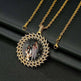 Round Diamond Sun Flower Frame Couple Commemorative Necklace - EX-STOCK CANADA