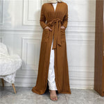 Round Edge Cardigan Sweater Arab Long Jacket - EX-STOCK CANADA