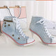 Round Toe Women's Shoes Denim High Heels - EX-STOCK CANADA