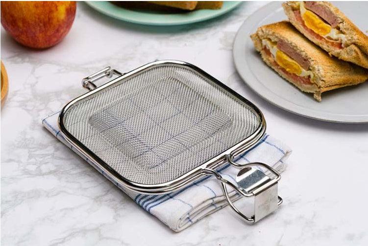 Sandwich BBQ Grill Sandwich Oven Food Bread Stainless Steel Barbecue Net BBQ Grill Breakfast Baking Tool - EX-STOCK CANADA