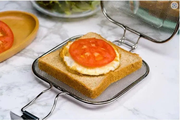 Sandwich BBQ Grill Sandwich Oven Food Bread Stainless Steel Barbecue Net BBQ Grill Breakfast Baking Tool - EX-STOCK CANADA