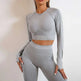 Seamless Yoga Pants Sports Gym Fitness Leggings Or Long Sleeve Tops Outfit - EX-STOCK CANADA