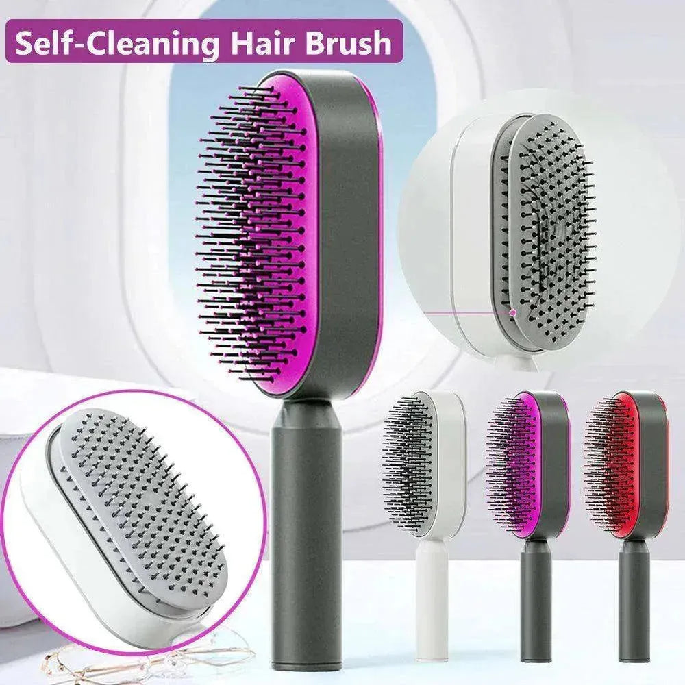 Self Cleaning Hair Brush For Women key Massage Scalp - EX-STOCK CANADA