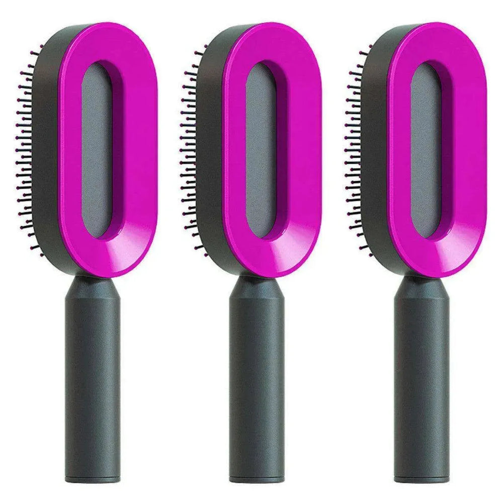 Self Cleaning Hair Brush For Women key Massage Scalp - EX-STOCK CANADA