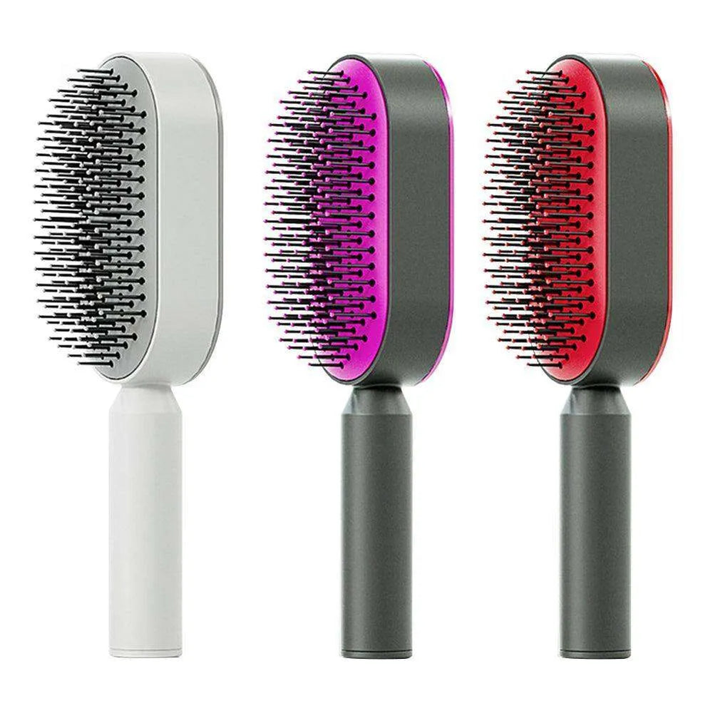 Self Cleaning Hair Brush For Women key Massage Scalp - EX-STOCK CANADA