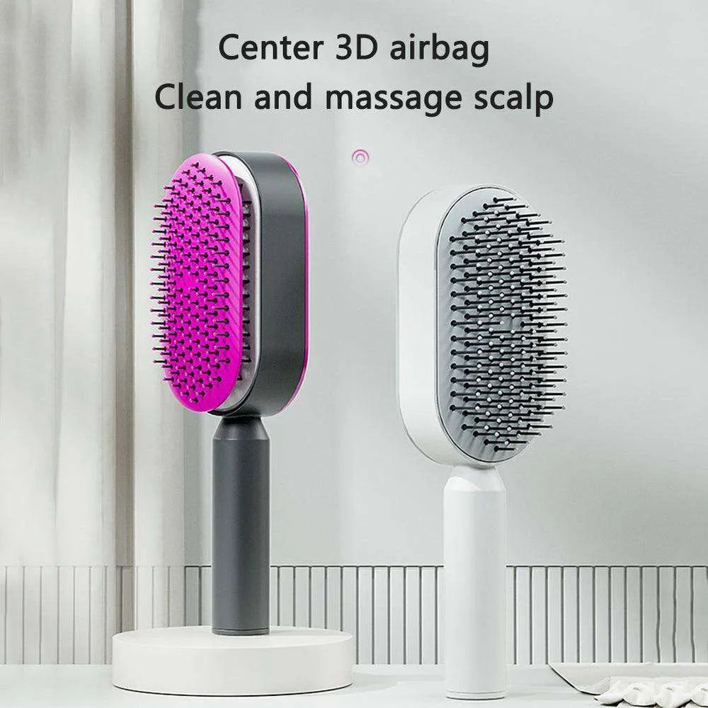 Self Cleaning Hair Brush For Women key Massage Scalp - EX-STOCK CANADA