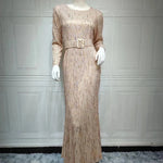 Sequin Tassels Slim-fit Dress Arab Dress - EX-STOCK CANADA