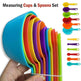 Set Of 6 Measuring Spoons And 6 Cups MultiColor Durable Plastic Kitchen Tools - EX-STOCK CANADA