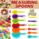 Set Of 6 Measuring Spoons And 6 Cups MultiColor Durable Plastic Kitchen Tools - EX-STOCK CANADA