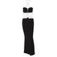 Sexy Fashion Personality Halter Neck Wrap Chest Cutout Party Long Black Dress for Women - EX-STOCK CANADA