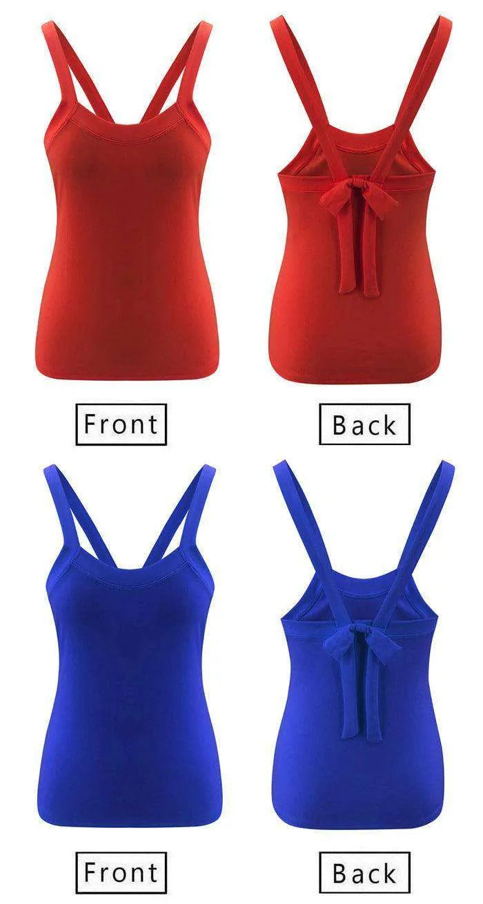 Sexy Halter Strap Slim Bow Small Vest Top - EX-STOCK CANADA