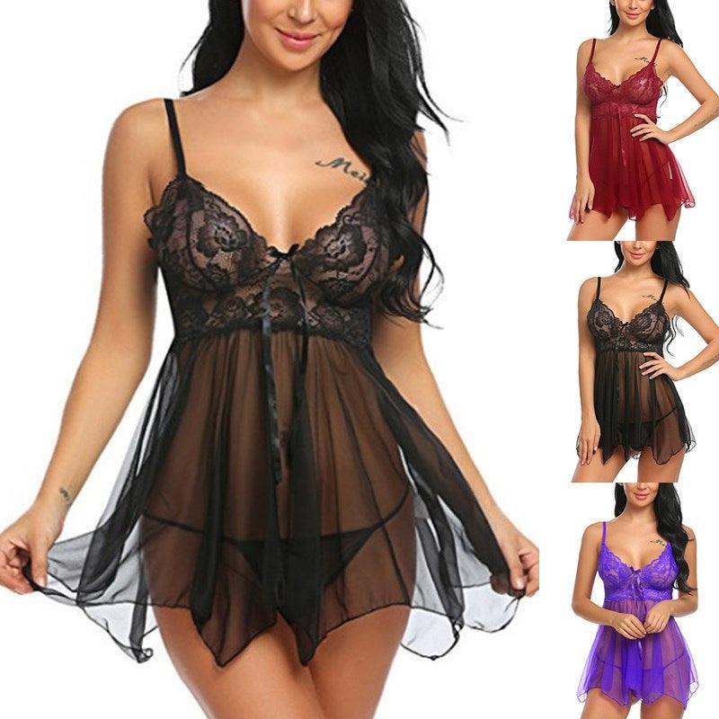 Sexy Lingerie Sexy Lingerie Front Slit Nightdress - EX-STOCK CANADA