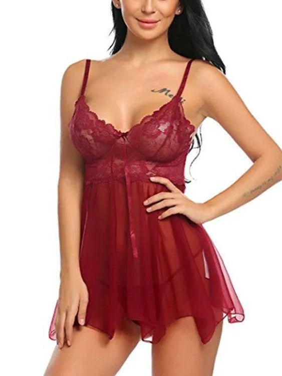 Sexy Lingerie Sexy Lingerie Front Slit Nightdress - EX-STOCK CANADA