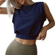 Sexy Navel-Exposed Sweatshirt Summer Loose Sleeveless T-Shirt Running Fitness Yoga Crop Tops Tank Tops For Women. - EX-STOCK CANADA