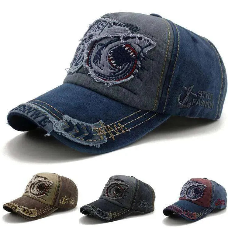 Shark Denim Cap Hip Hop Outdoor Snapback Baseball Caps - EX-STOCK CANADA