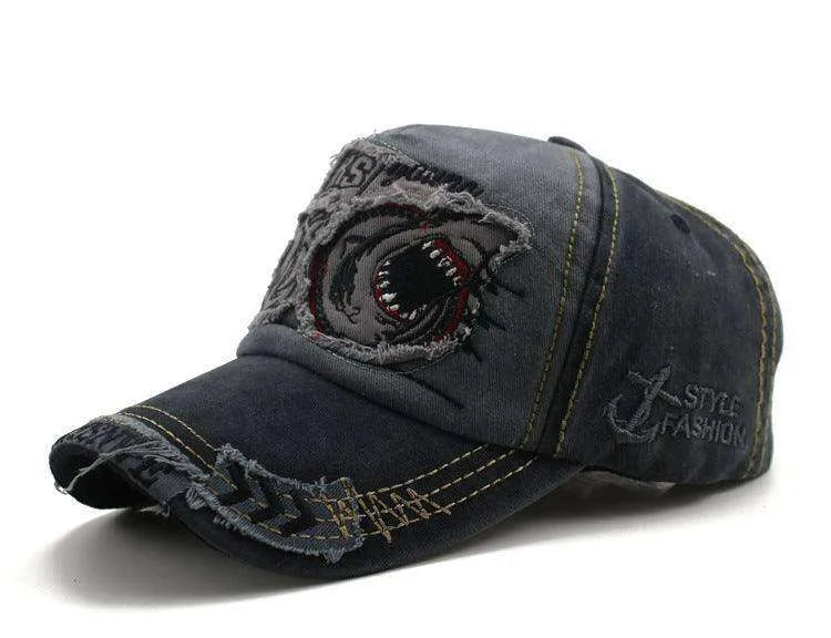 Shark Denim Cap Hip Hop Outdoor Snapback Baseball Caps - EX-STOCK CANADA