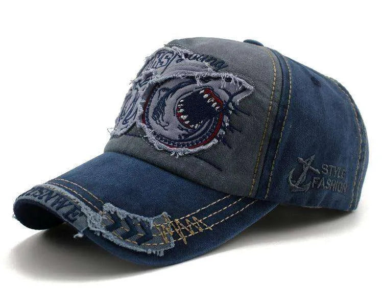 Shark Denim Cap Hip Hop Outdoor Snapback Baseball Caps - EX-STOCK CANADA