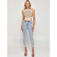 Short Cropped Cropped Tied Top Contrast Color Shirt - EX-STOCK CANADA