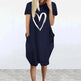 Short Sleeve Dress Valentine's Day Heart Print - EX-STOCK CANADA