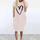 Short Sleeve Dress Valentine's Day Heart Print - EX-STOCK CANADA