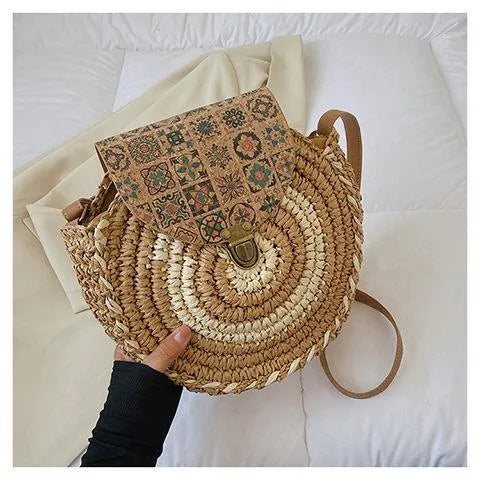 Shoulder Straw-weaved Crossbody Beach Casual Ethnic Style Mini And Simple Handmade Beach Bag - EX-STOCK CANADA