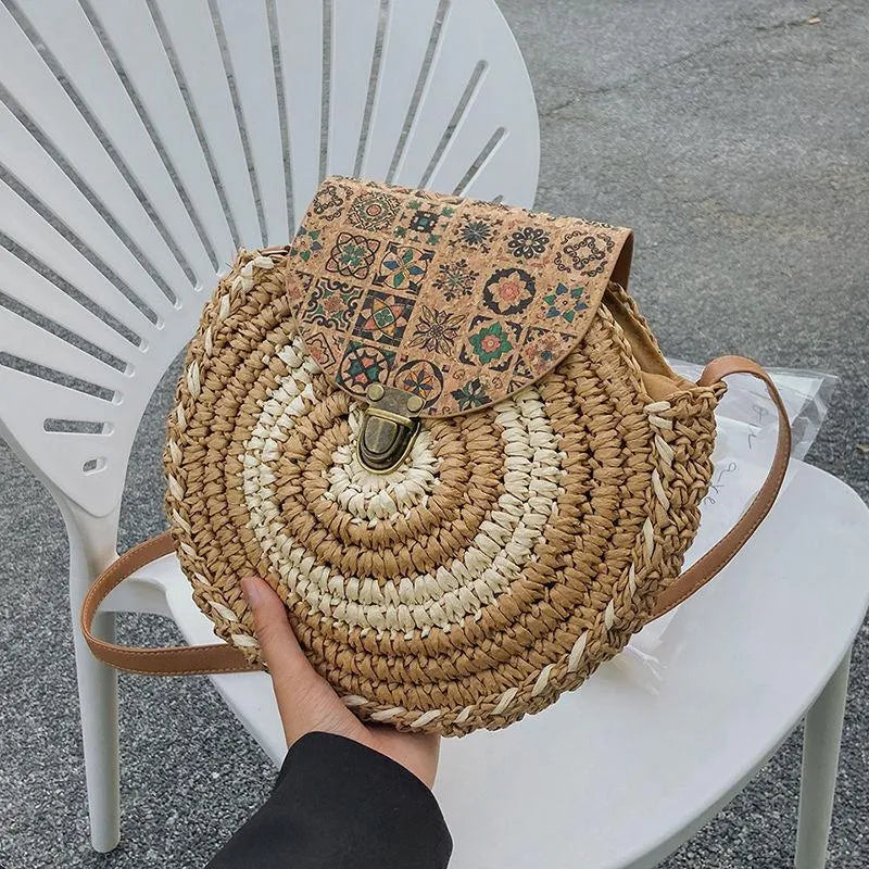 Shoulder Straw-weaved Crossbody Beach Casual Ethnic Style Mini And Simple Handmade Beach Bag - EX-STOCK CANADA