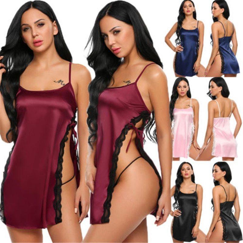 silk sexy lingerie nightdress - EX-STOCK CANADA