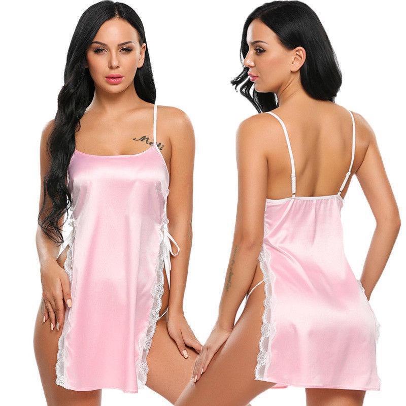 silk sexy lingerie nightdress - EX-STOCK CANADA