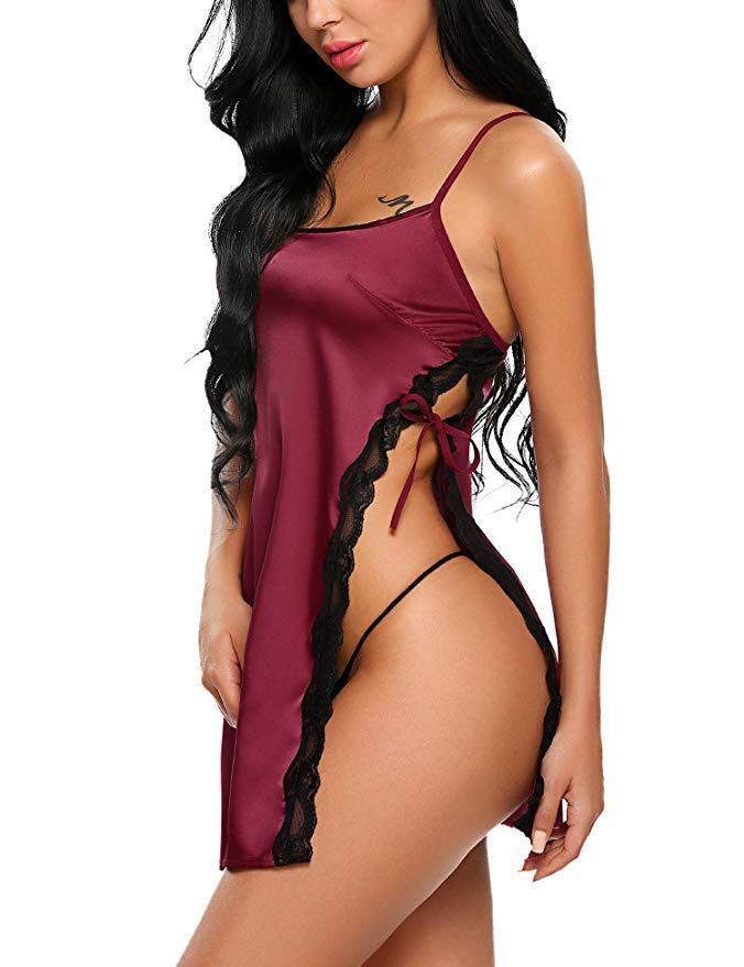 silk sexy lingerie nightdress - EX-STOCK CANADA