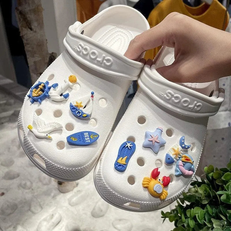 Simple Cartoon Ocean Clogs Accessories - EX-STOCK CANADA