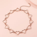 Simple Hollow Heart Temperament Peach Heart Clavicle Chain Necklace for Women - EX-STOCK CANADA