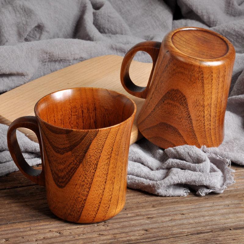 Simple Literary Retro Japanese Style Wooden Handcrafted Mug - EX-STOCK CANADA