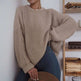 Simple Loose Knit Sweater: Round Neck, Long Sleeve - EX-STOCK CANADA