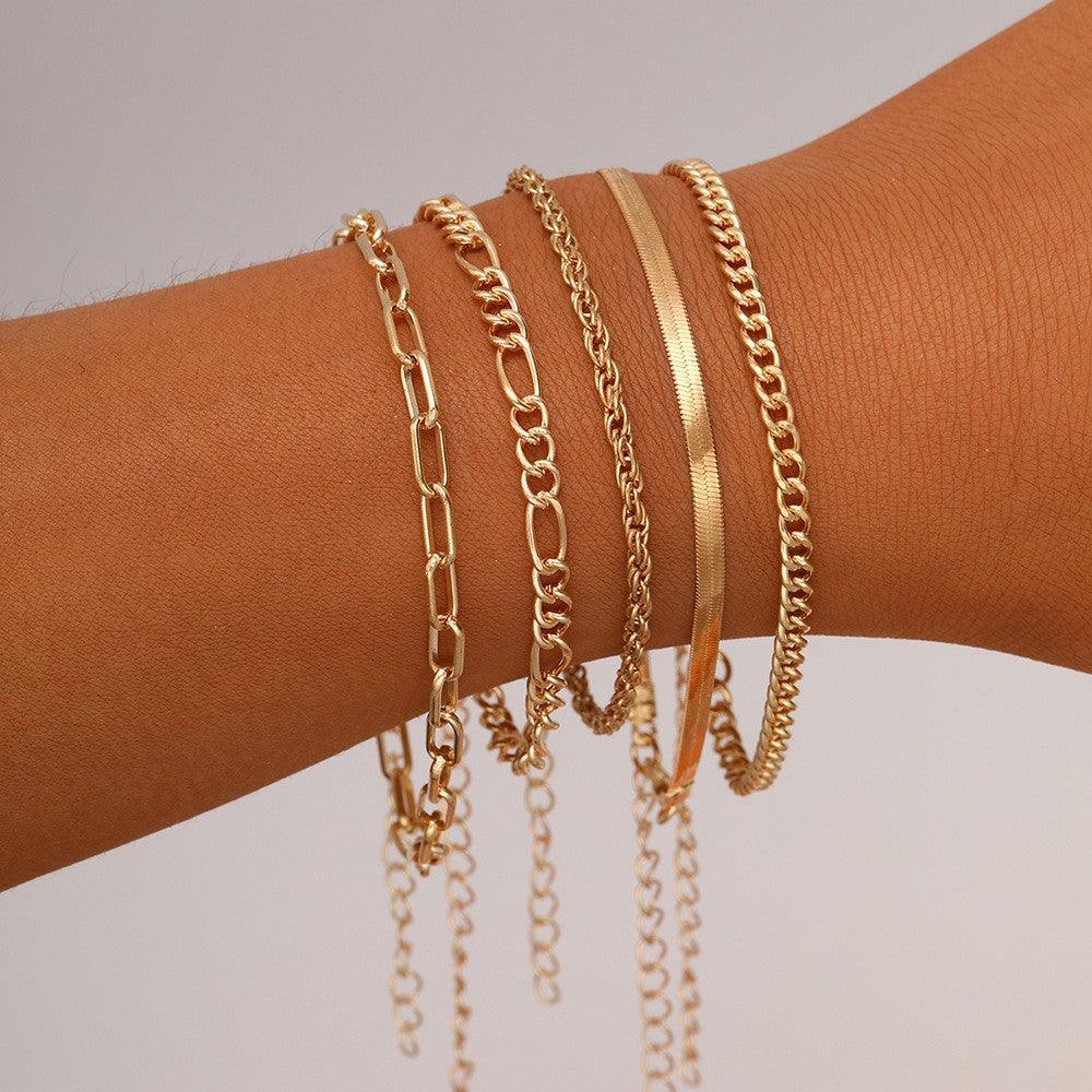 Simple Metal Multi-layer Bracelet Six-piece Set - EX-STOCK CANADA