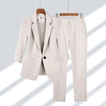 Simple Solid Color Suit Two-piece Set - EX-STOCK CANADA