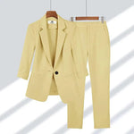 Simple Solid Color Suit Two-piece Set - EX-STOCK CANADA