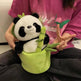 Simulated Bamboo Tube Flower Panda Pillow - EX-STOCK CANADA