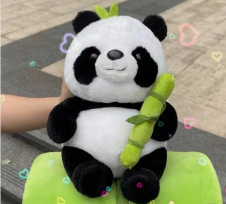 Simulated Bamboo Tube Flower Panda Pillow - EX-STOCK CANADA